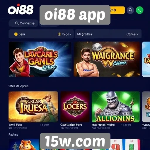 Variedade de jogos disponíveis no oi88 app